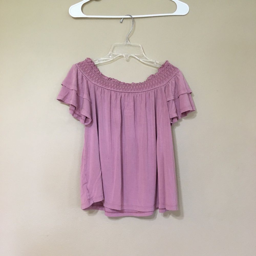 AE Mauve Ruffle Blouse - Picture 4 of 4